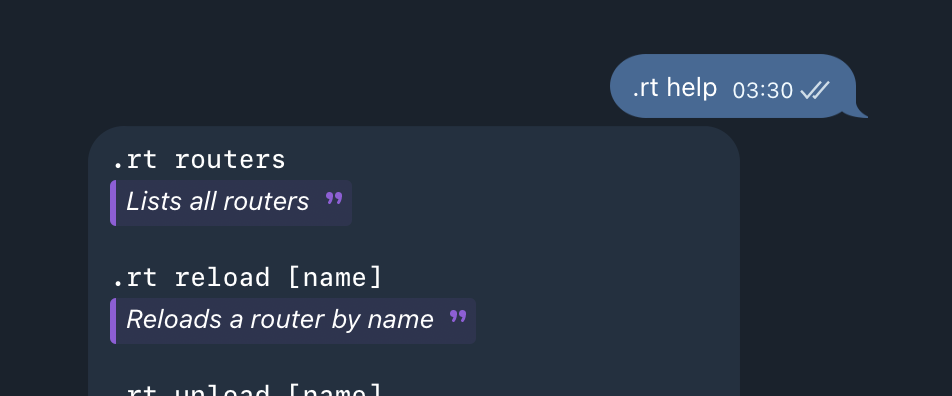 Raito Help Command Example